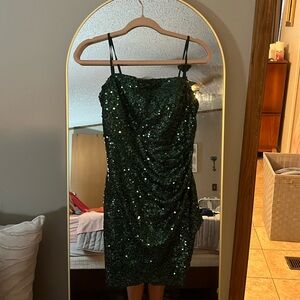 NWOT CRYSTAL SKY GREEN SEQUIN DRESS